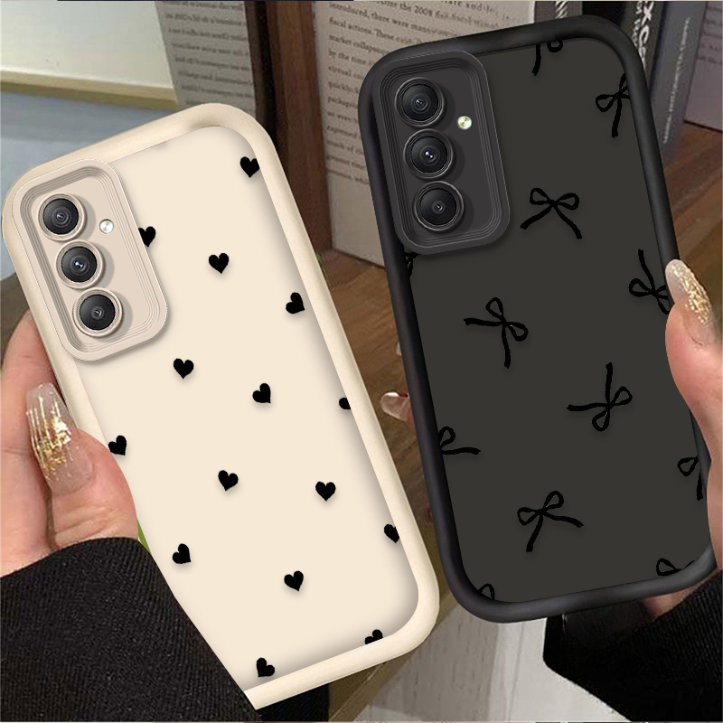 Phone Cases For Samsung A14 - Étui noir avec nœud papillon en