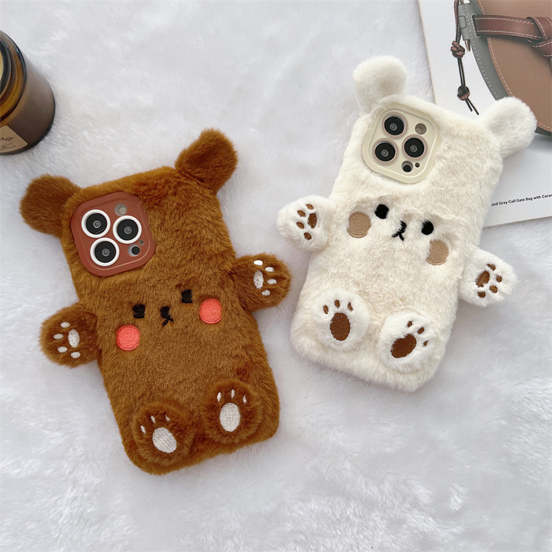 Phone Cases For Iphone 15 - Coque de téléphone antichoc en peluche