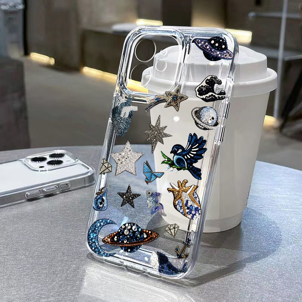 Phone Cases For Samsung A14 - Étui transparent de luxe rétro pour