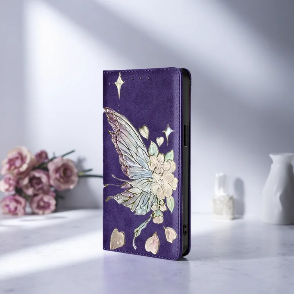 Phone Cases Galaxy S23 - Étui portefeuille en cuir magnétique peint